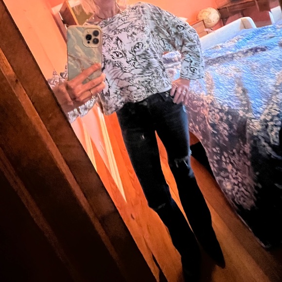 Vintage  “Like New” MOODS BY KRIZIA for The Limited  Cat face Shirt M circa 1986 - Picture 9 of 9